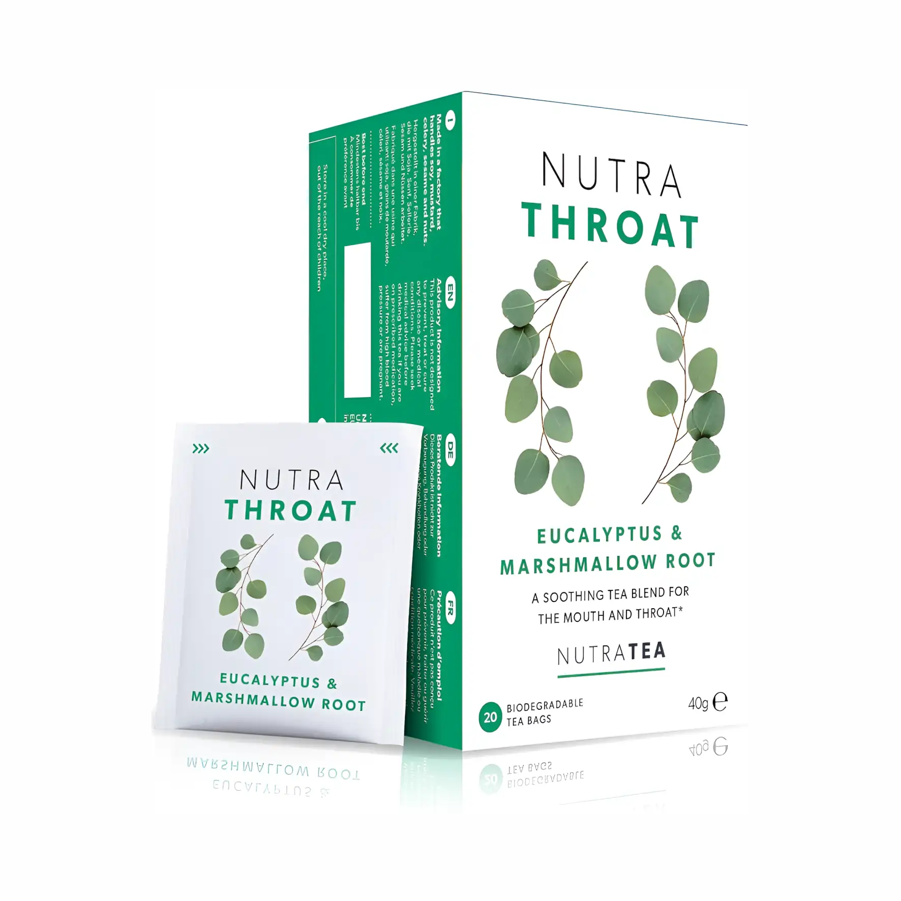 Nutra Throat Tea 20's(Eucalyptus & Marshmallow Root) - Image 1