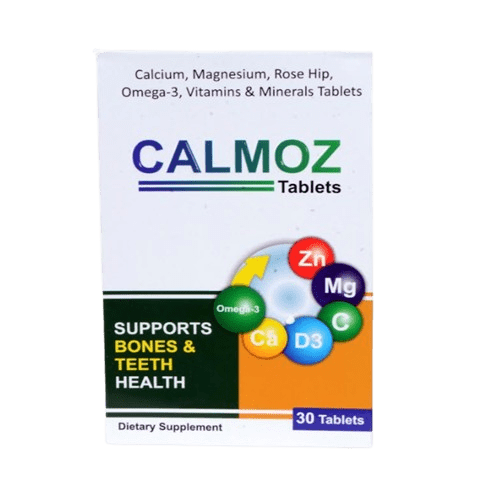 Calmoz Tablets (Calcium, Magnesium, Rosehip, Omega 3, Vitamins & Mineral) - Image 1
