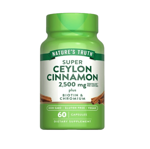Nature's Truth Ceylon Cinnamon Capsules | 2500mg | plus Chromium and Biotin | 60 Count | Vegan - Image 1
